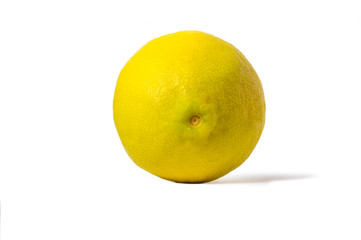 Pictures of yellow lemons with a view from the side On a white background