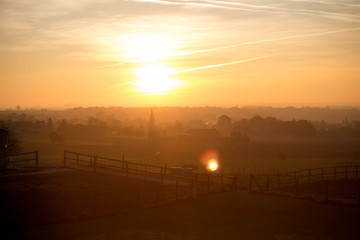 Sunset over the village
