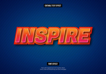 Fototapeta na wymiar Inspire playful design text effect, Editable text effect
