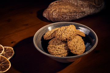 Galletas casera de avena y pan casero 
