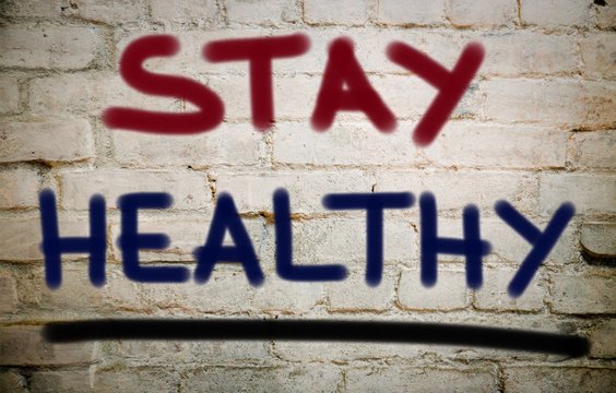 Stay healthy graffiti on the wall