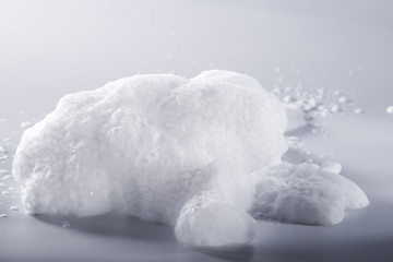 White soap shaving foam close-up