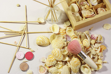 Still Life Photo.Relax.Sea shells.Natural tones.