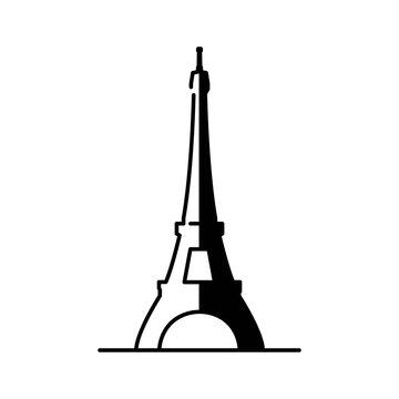 Eiffel Tower flat icon, landmark vector illustration on a white background