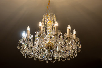 Chandelier of bohemia crystal - Prague, Czech republic