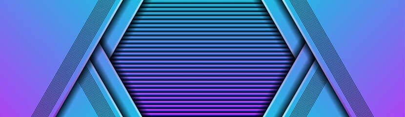 Obraz premium Abstract 3d blue purple surface geometric background line texture