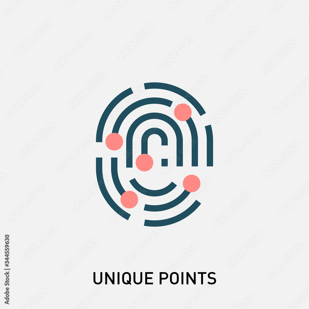 Poster unique fingerprint icon. fingerprint vector illustration in modern flat style. design elements for m
