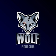 Sports logo. Wolf with a scar.