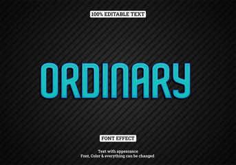 Oradinary blue text effect, Editable text effect