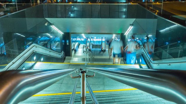 Subway Metro Entrance Time Lapse, Warsaw, Poland