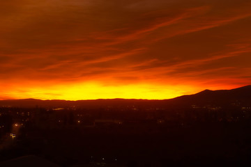 sky sunset sunrise gorgeous yellow blue city