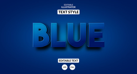 3D blue text effect, Editable text effect