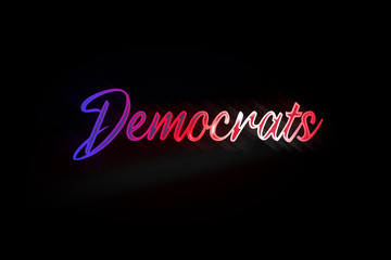 text democrats USA election democracy flag neon banner
