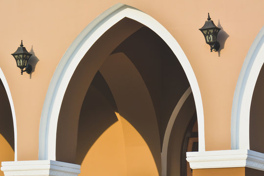 Abstract Image Of Arches. Building The Arches Elevate The Style Of Architecture. Arches Improve The Aesthetics Of A Building.  Its An Integral Part Of Ancient Indian Architecure. 