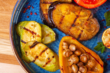 restaurant dish on a plate and ingredients that it includes