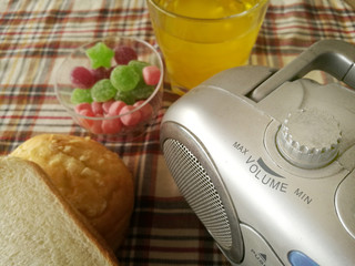 bread snack orange and free time background