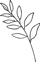 Cute hand drawn leaves in doodle style isolated on white background. Sketch elements set for graphic and web.