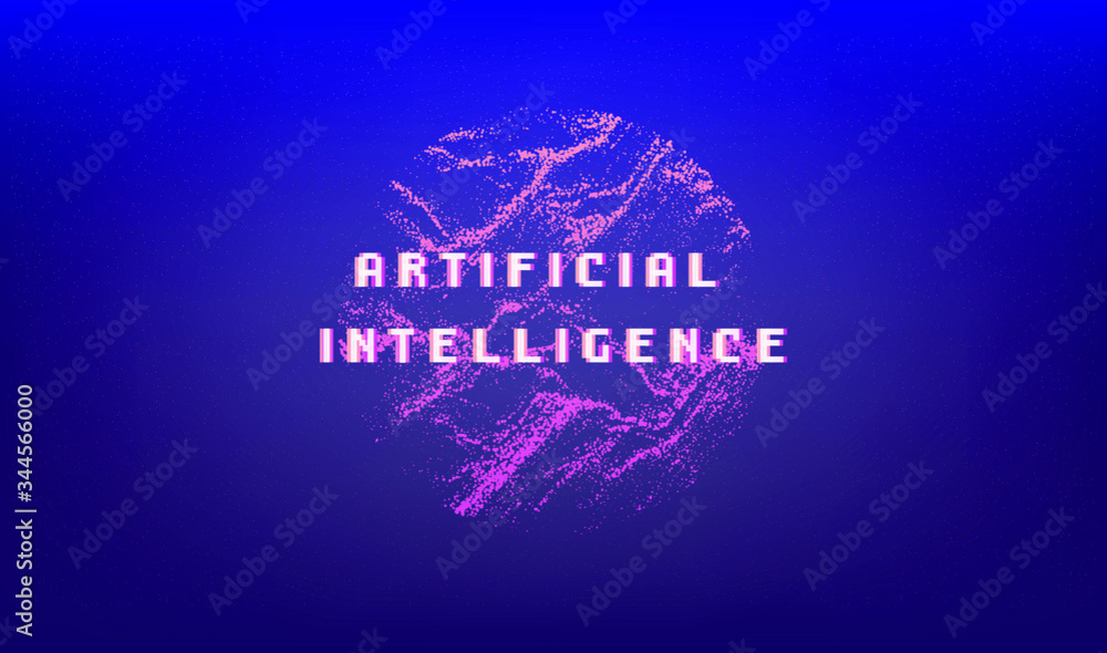 Aufkleber Dotted sphere made of particles. Cover or poster for high tech systems: Artificial Intelligence, Deep Learning, Neural networks.