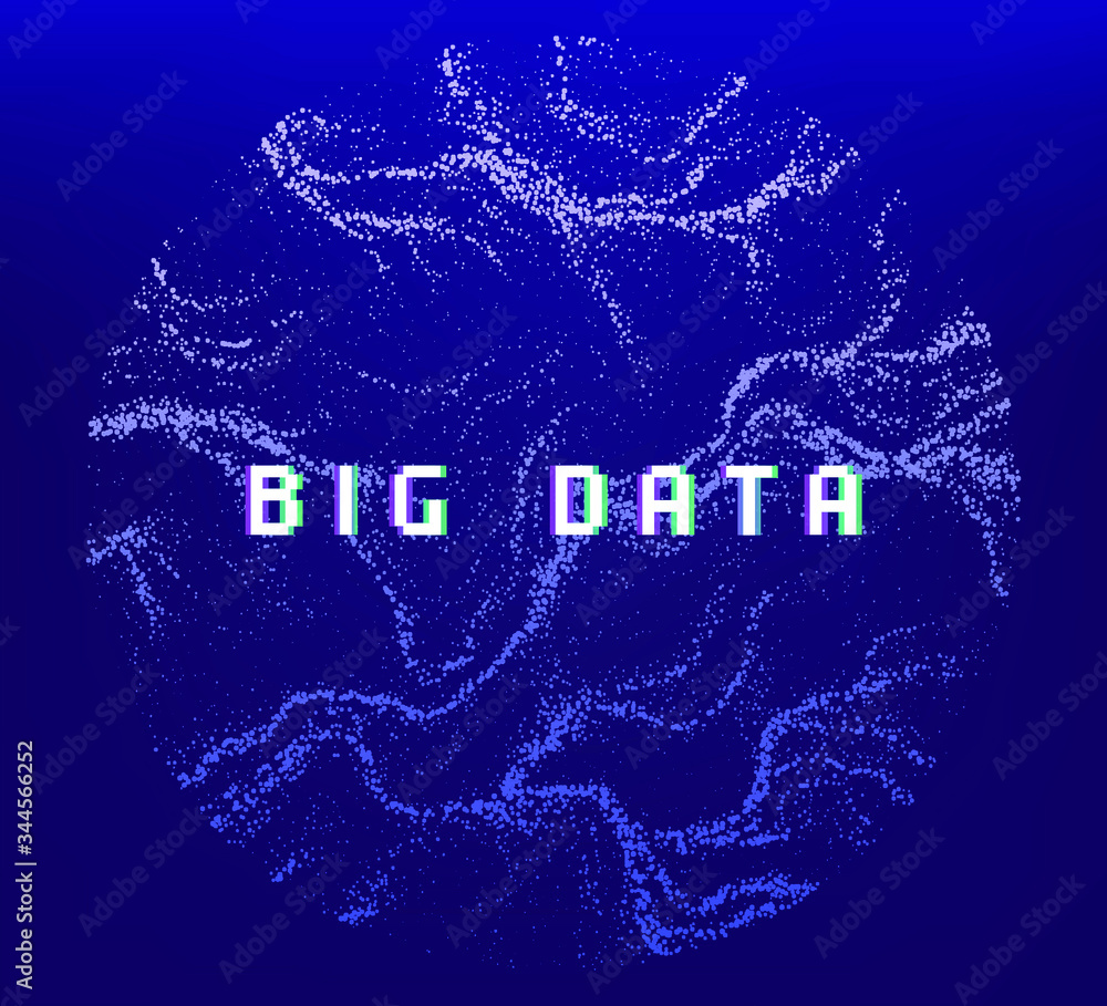 Aufkleber Dotted sphere made of particles. Cover or poster for high tech systems: Artificial Intelligence, Deep Learning, Neural networks.