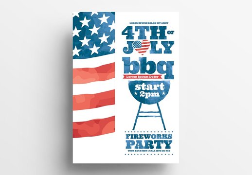 4th July  Flyer Layout with Bbq Layout