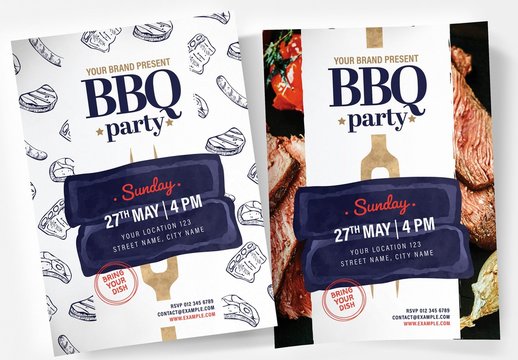 Bbq Flyer Layout for Potluck Cookouts