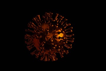 microscope virus illustration, covid-19 concept, dark background