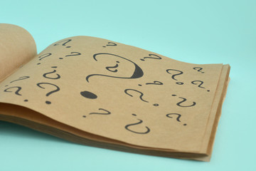 Paper stickers with a question mark , concept for solving the problem