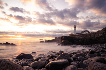 Fototapeta na wymiar Maine Lighthouse Portland Head Light