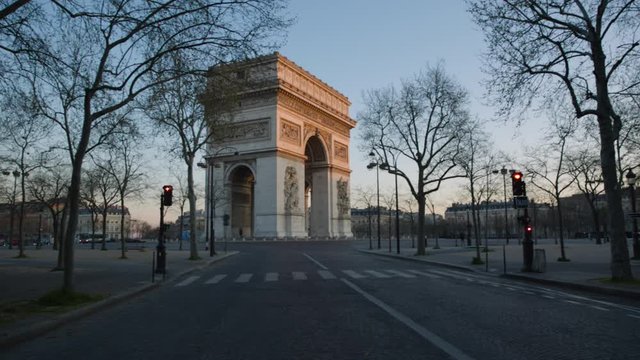 Arc de Triomphe Arch of Triumph Paris Coronavirus Confinement Landmark Lockdown Vide Empty Sunrise Lever de Soleil 03