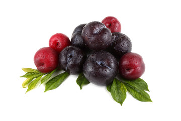 Plums and leaves