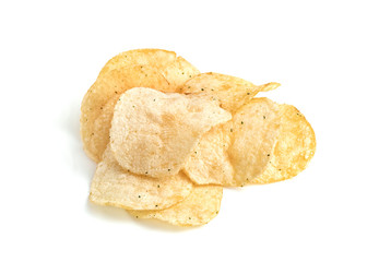 potato chips isolated on white background