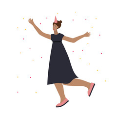 Festive party celebration dance girl illustration