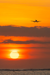 The setting sun over the Indian Ocean from Bali