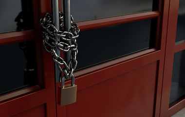 Shop Door Chained Lockdown