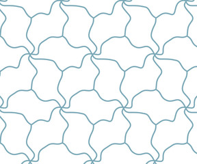 Repeating wavy line vector pattern, blue line