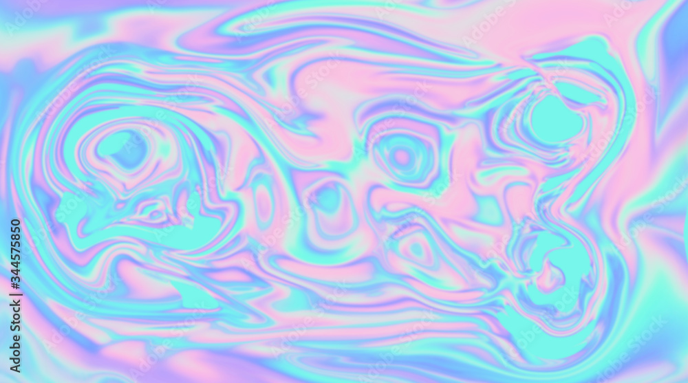 Poster trendy texture with polarization effect and colorful neon holographic stains. abstract background in