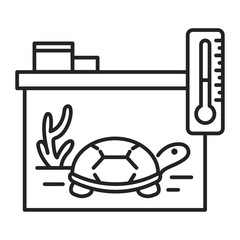 Reptile care black line icon. Improving the life of reptiles. Actions aimed at their care. Pictogram for web page, mobile app, promo. UI UX GUI design element.
