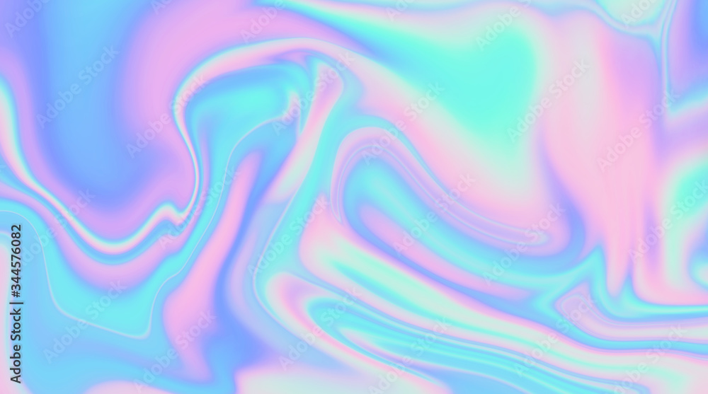 Poster trendy texture with polarization effect and colorful neon holographic stains. abstract background in