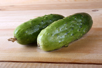 Cucumbers on table