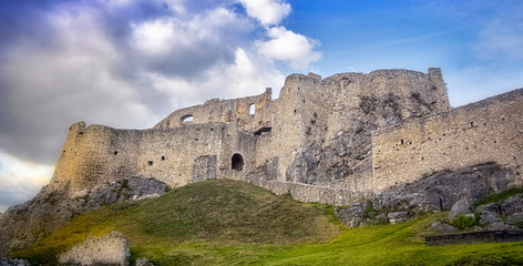Fototapeta na wymiar Landscape view of Spis castle in east Slovakia