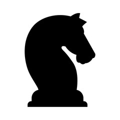 Black Chess Knight Horse Stallion silhouette logo design