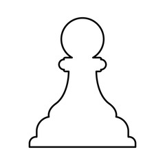Vector illustration of chess pawn icon. Black chess pawn icon on white background.