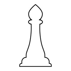 silhouetted chess piece bishop-vector drawing. Collection modern trend concept design style illustration symbol.