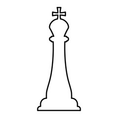 Vector illustration of chess king icon. Black chess king icon on white background.
