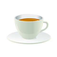
White porcelain cup with tea