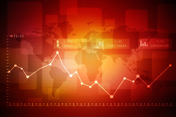 2d rendering Stock market online business concept. business Graph 