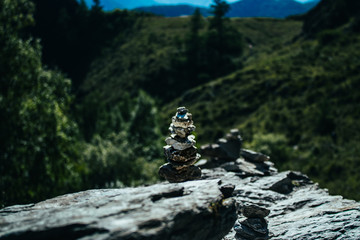 Rock pyramid. Altai Republic. Russia