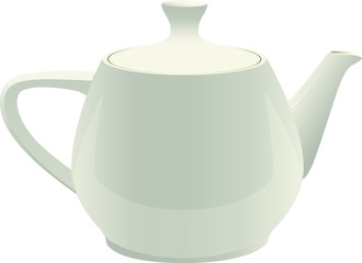 
White porcelain tea pot