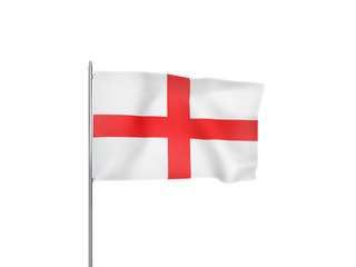 Obraz premium England flag waving white background 3D illustration
