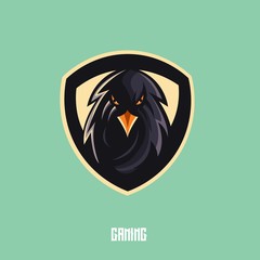 Eagle mascot logo design with modern illustration concept style for badge, emblem and t shirt printing. Angry eagle illustration for sport and e-sport team.

